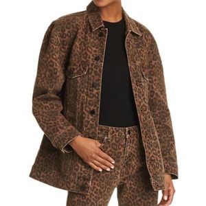 DENIM x ALEXANDER WANG Daze Leopard Denim Jacket
